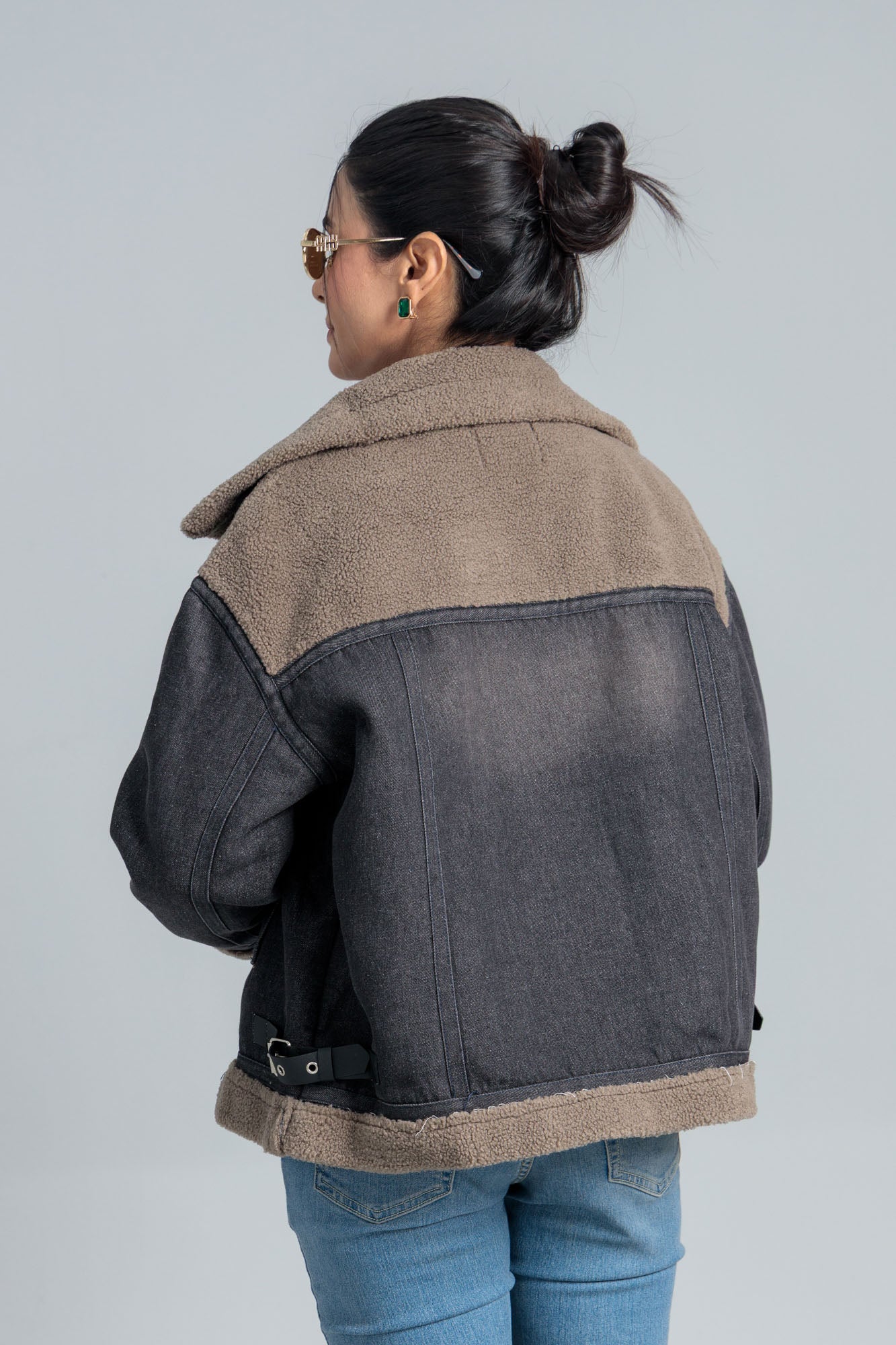 Women’s Fleece Lined Denim Jacket - Smoky Grey