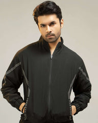 Men Regular Fit Tracksuit - Black