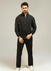 Men Regular Fit Tracksuit - Black