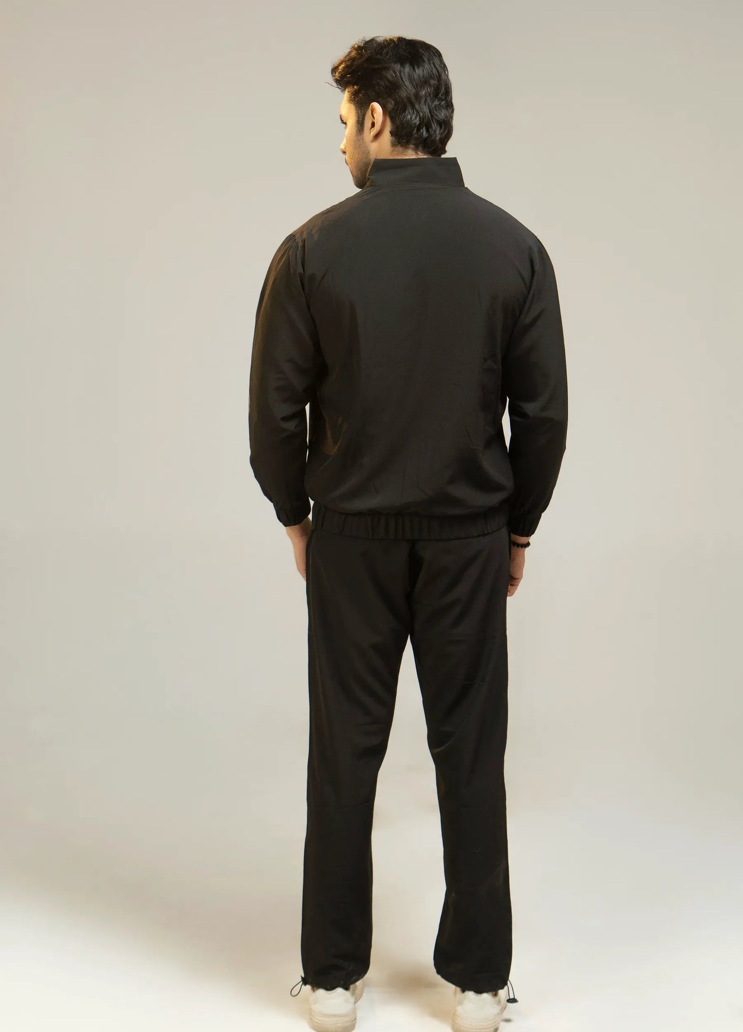 Men Regular Fit Tracksuit - Black - Harwage