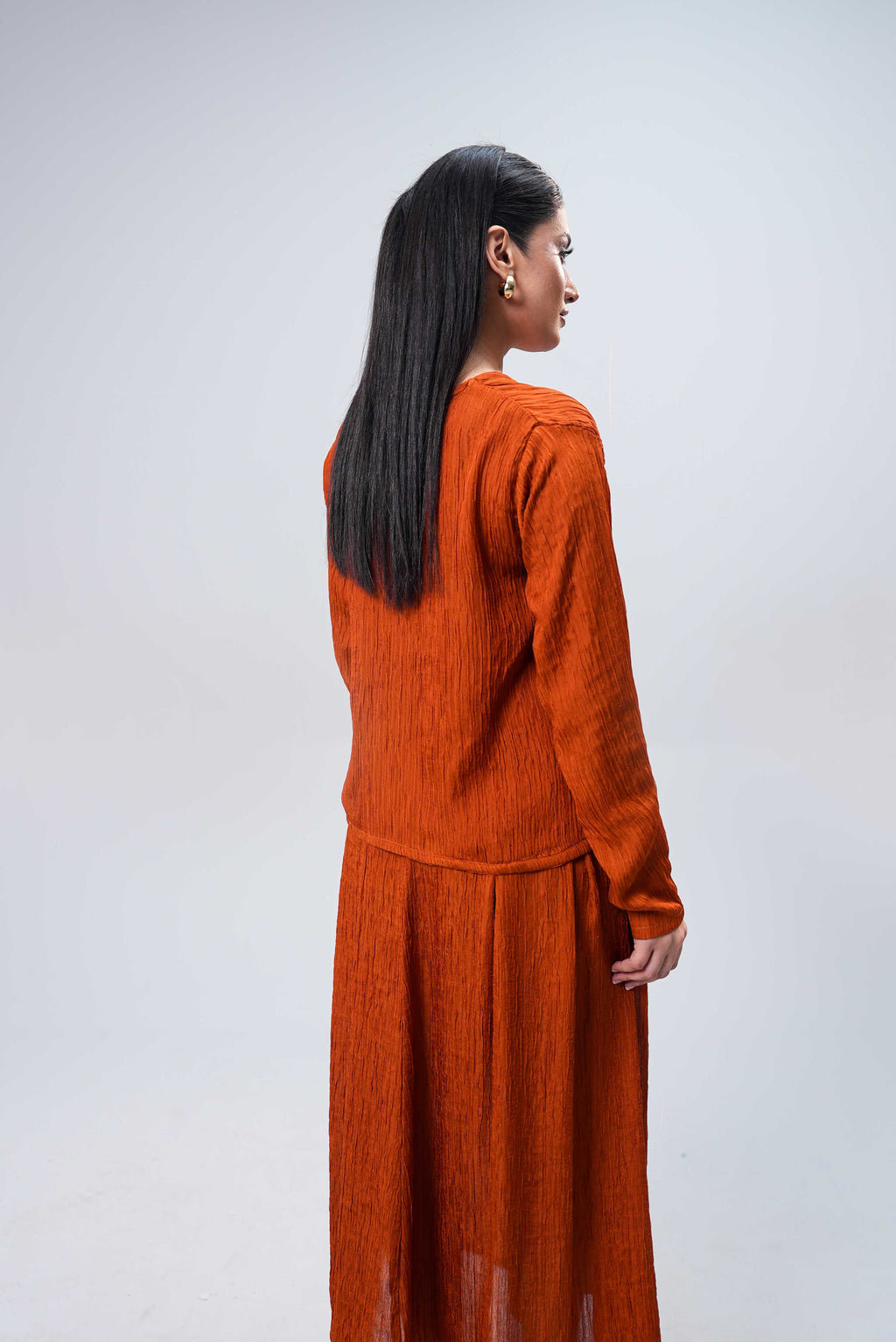 Women’s Skirt & Shine Co-Ord Set – Rust