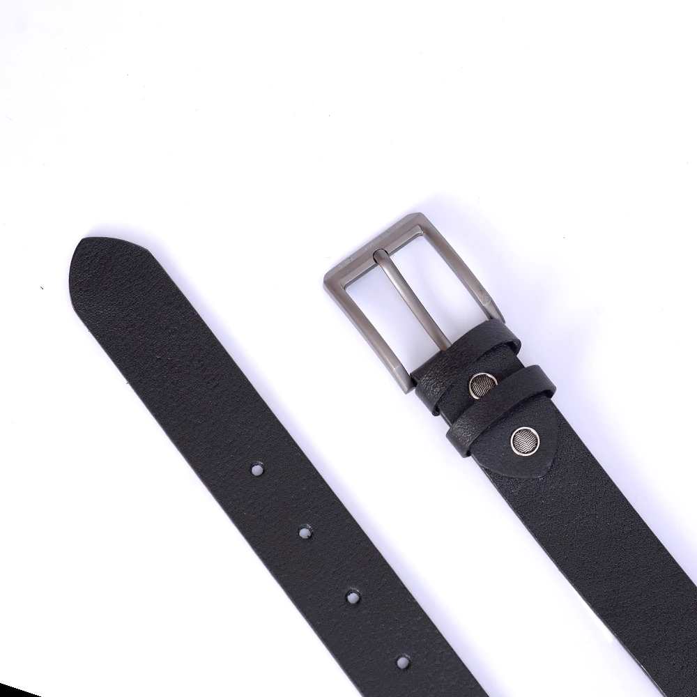 Men Basic Buckle Belt - Black - Harwage