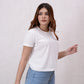 Women Plain Cropped Top - White - Harwage