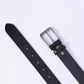 Men Faux Leather Belt - Black - Harwage