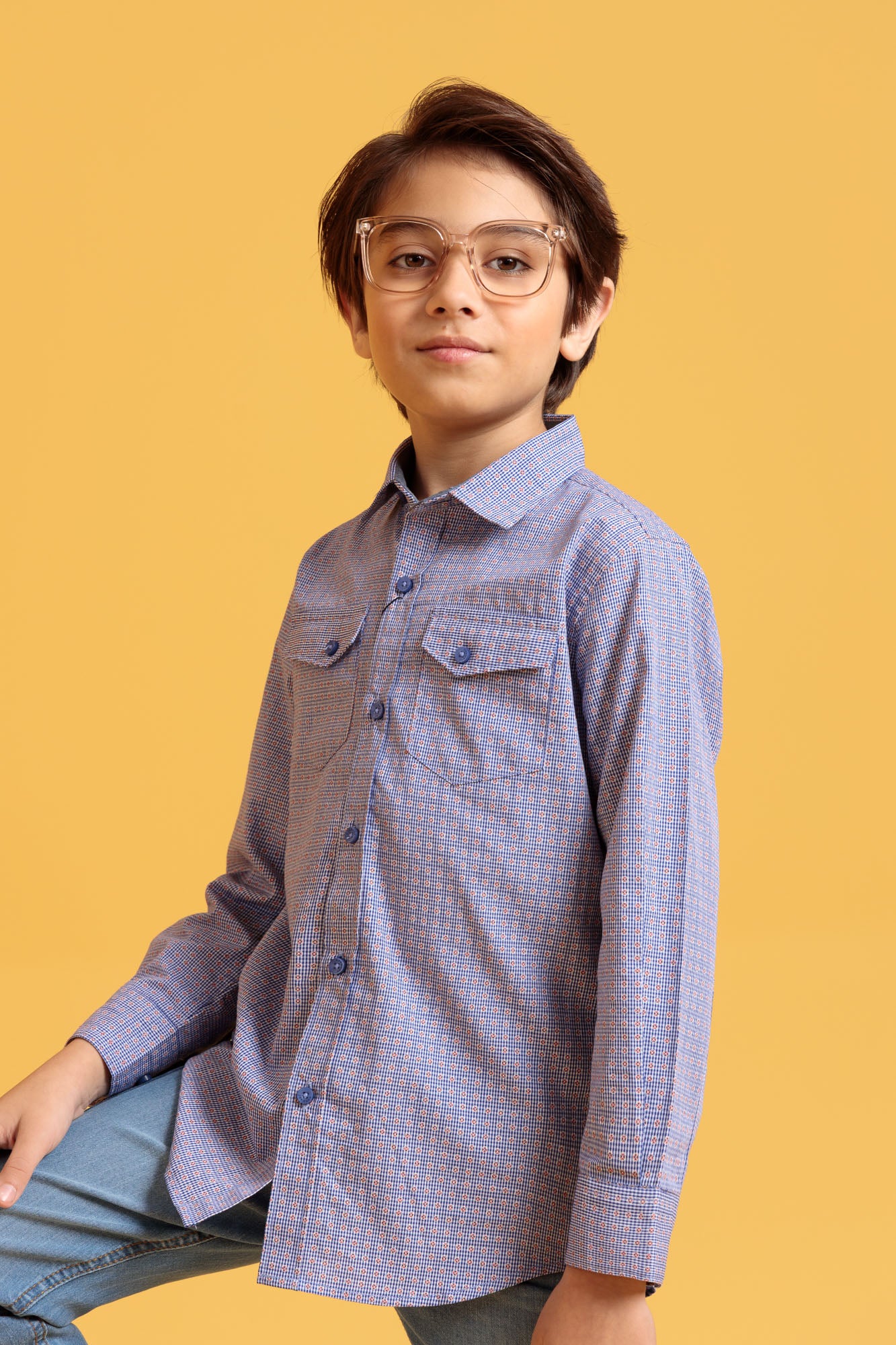 Boys’ Full Sleeves Casual Shirt - Blue