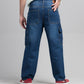 Men Loose Fit Cargo Denim Jeans - Ice Blue