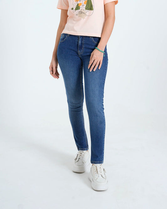 Women Dark Blue Slim Fit Denim Jeans