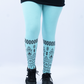 Women Printed Leggings – Bright Sky Blue