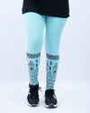 Women Printed Leggings – Bright Sky Blue