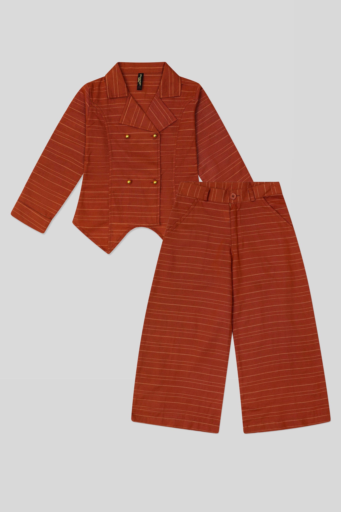 Junior Girls’ Two-Piece Cotton Set - Brown