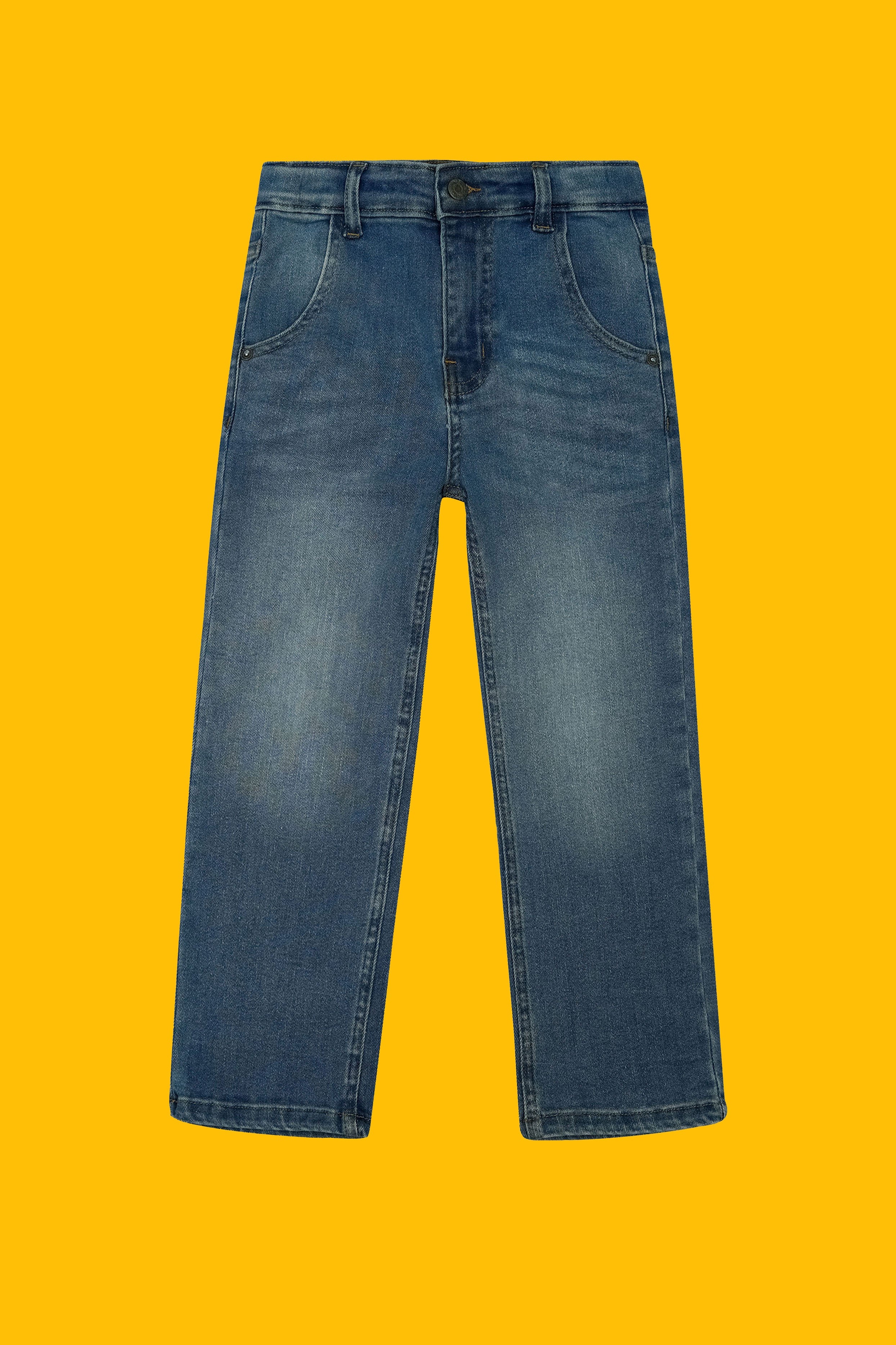 Girls Straight Fit Jeans –Mid Blue