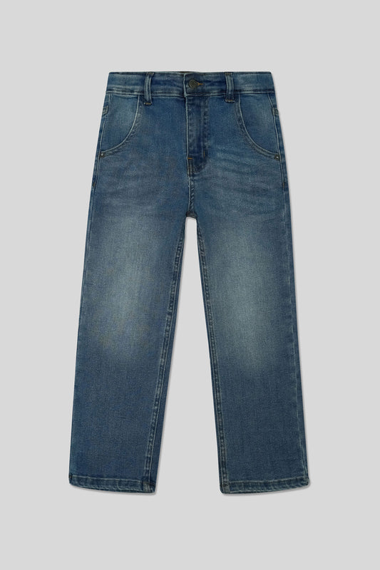Girls Straight Fit Jeans –Mid Blue