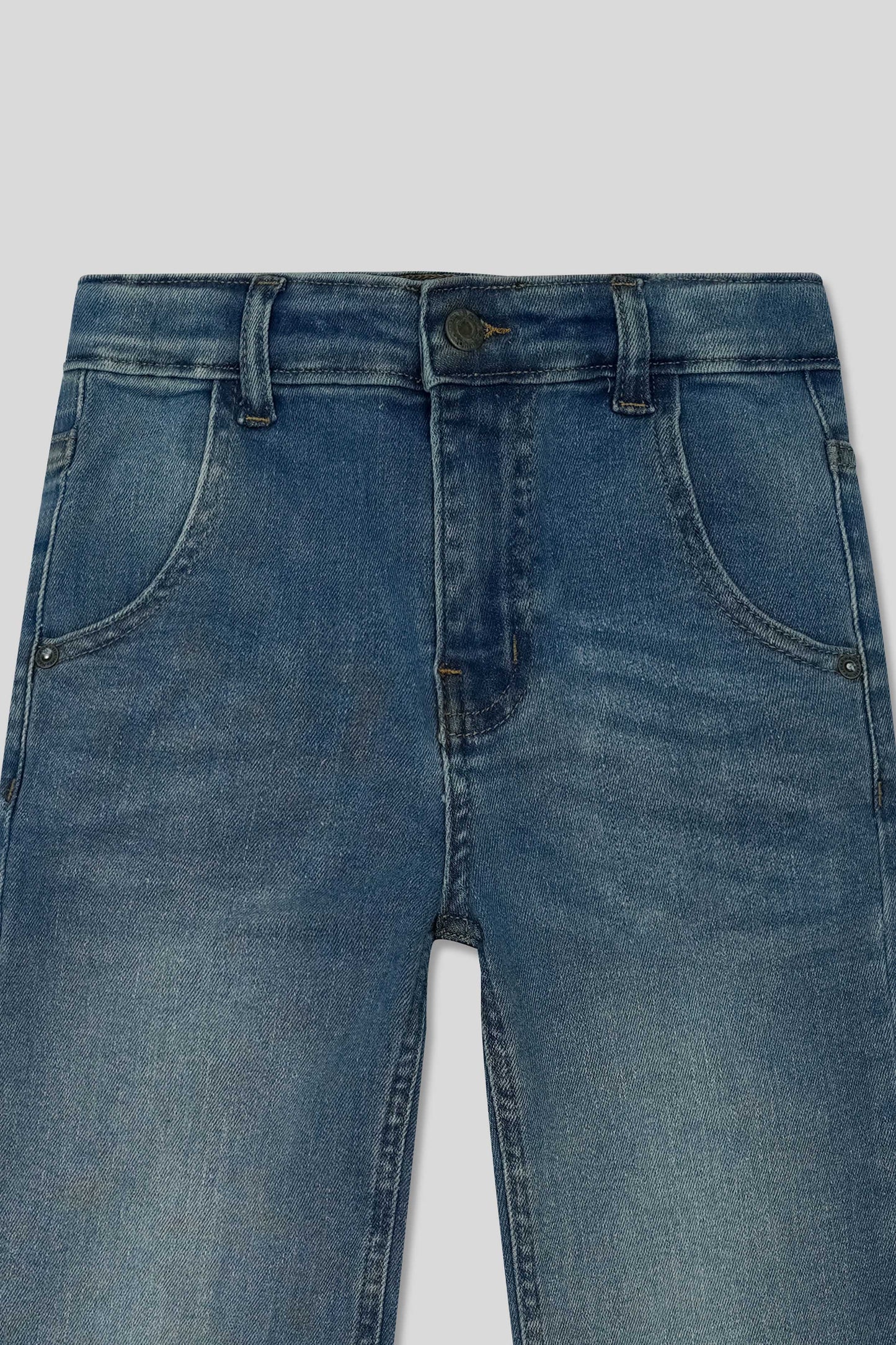 Girls Straight Fit Jeans –Mid Blue