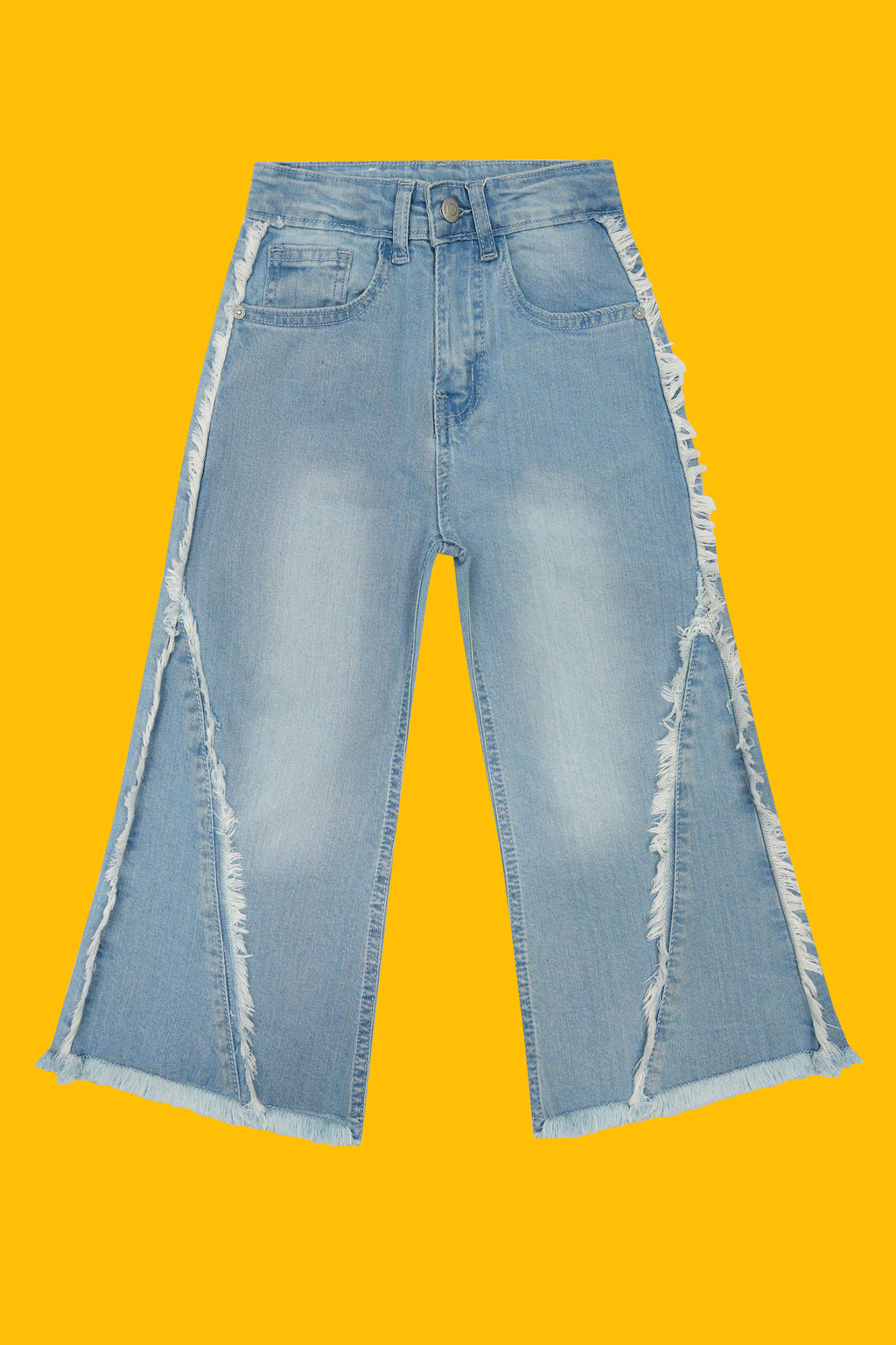 Girls Straight Fit Jeans - Mid Blue