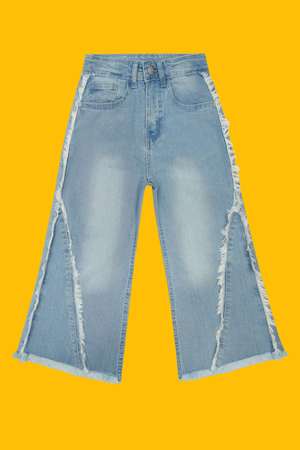 Girls Straight Fit Jeans - Mid Blue
