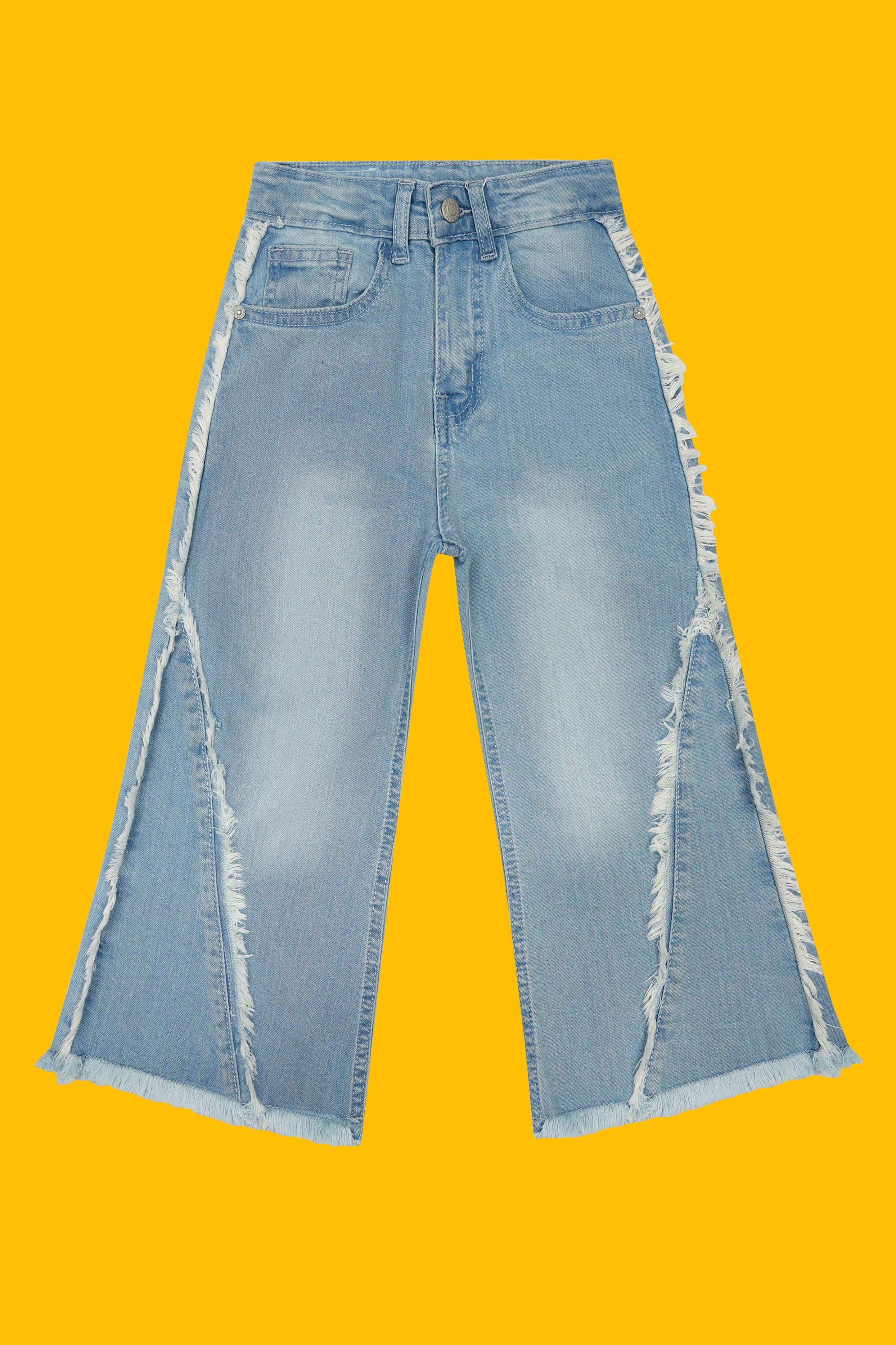 Girls Flared Fit Jeans - Mid Blue