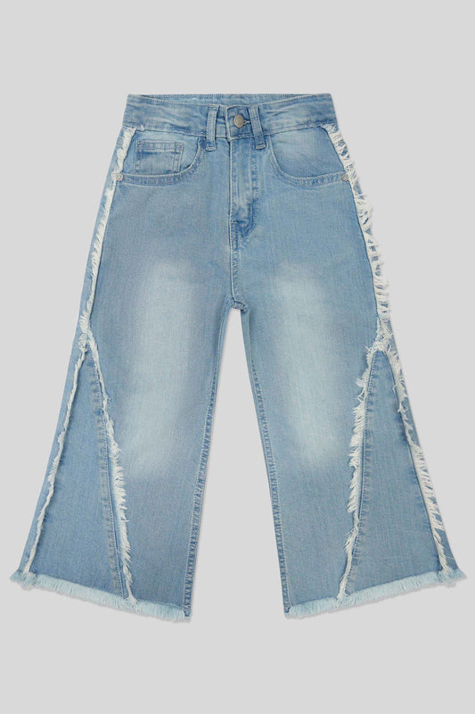 Girls Straight Fit Jeans - Mid Blue