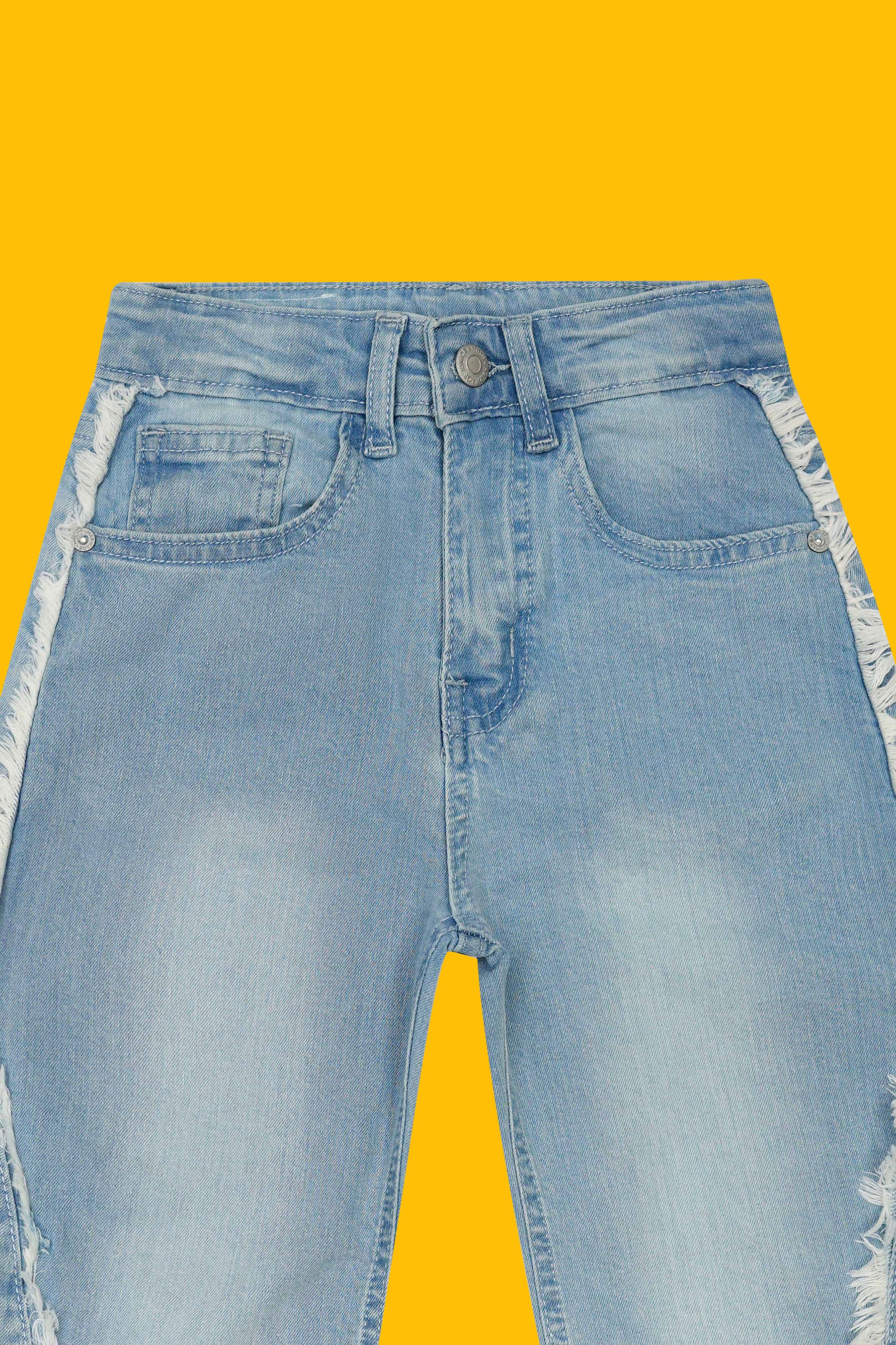 Girls Straight Fit Jeans - Mid Blue