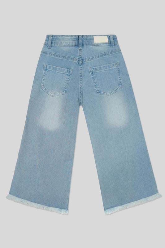 Girls Straight Fit Jeans - Mid Blue