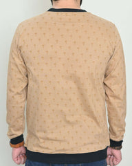 Men Palm Rotatory Design Sweatshirt – Beige