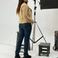 Women Fur Leather Jacket - Beige - Harwage