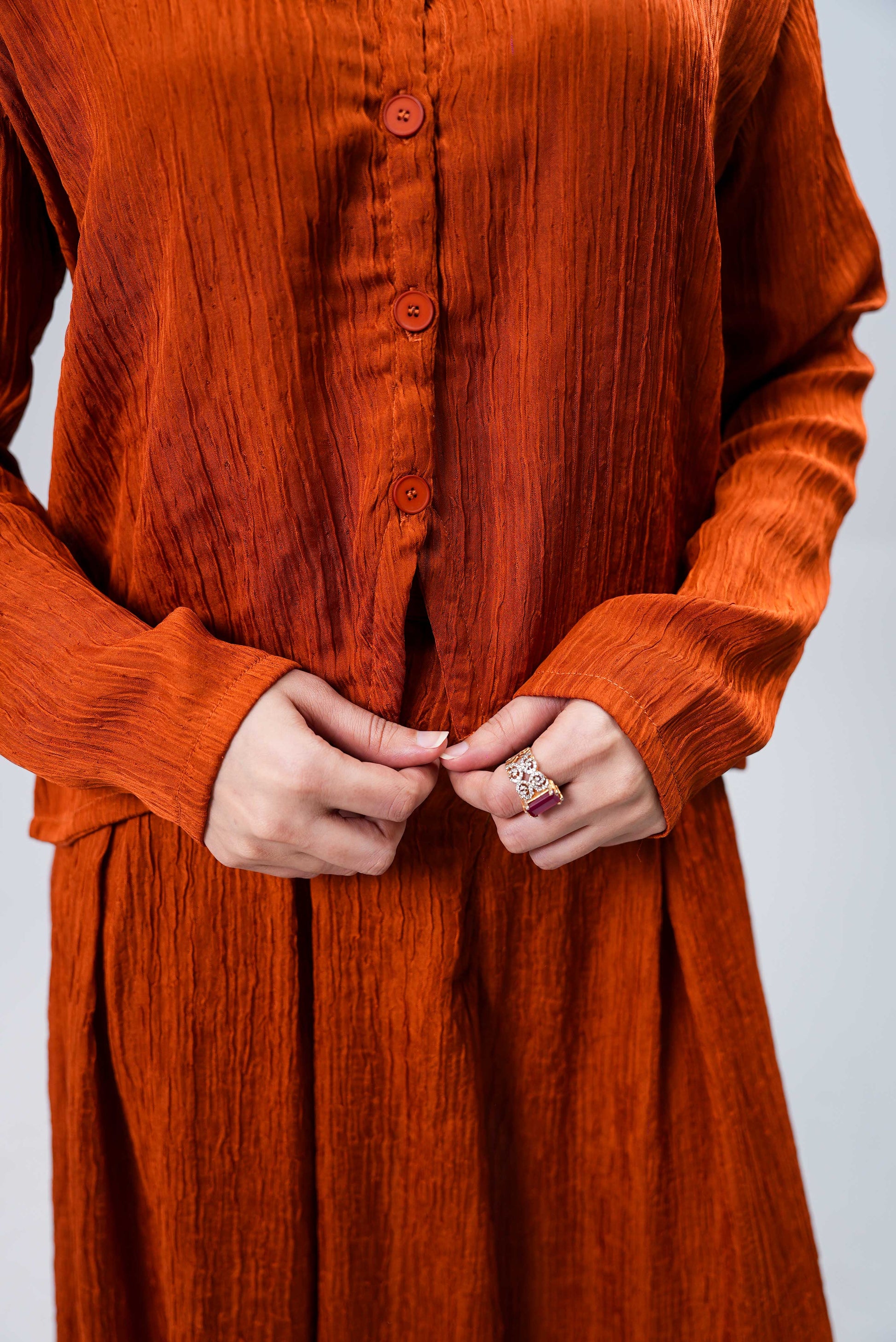 Women’s Skirt & Shine Co-Ord Set – Rust