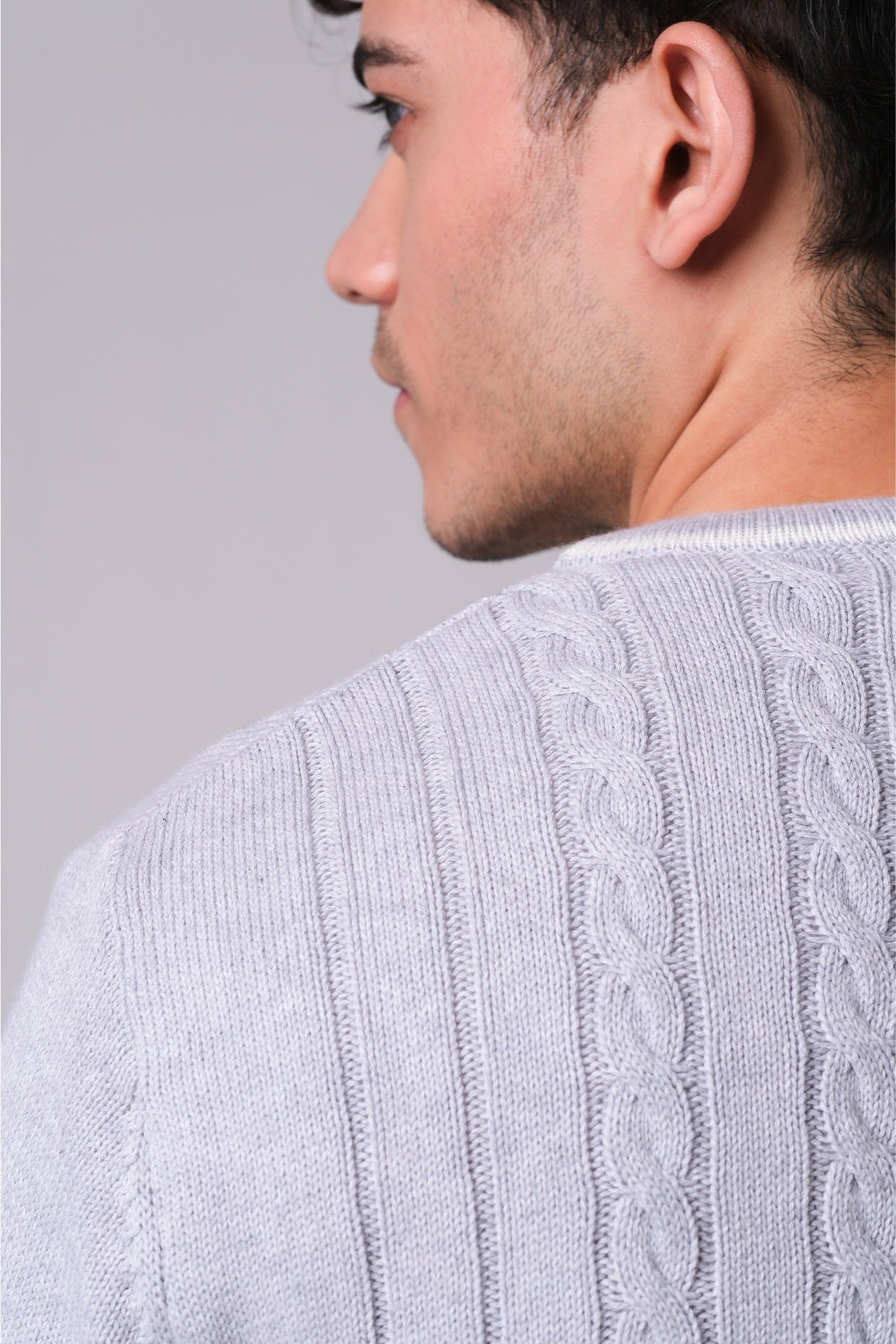 Men’s V-Neck Cardigan - Grey
