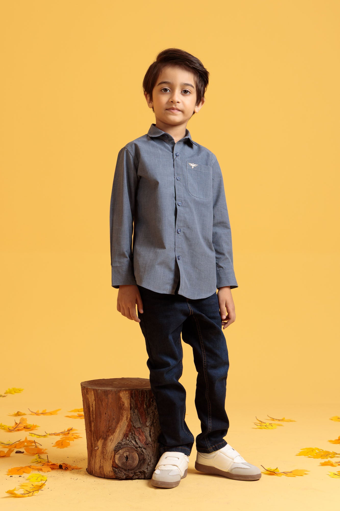 Boys’ Full Sleeves Casual Shirt - Dark Blue