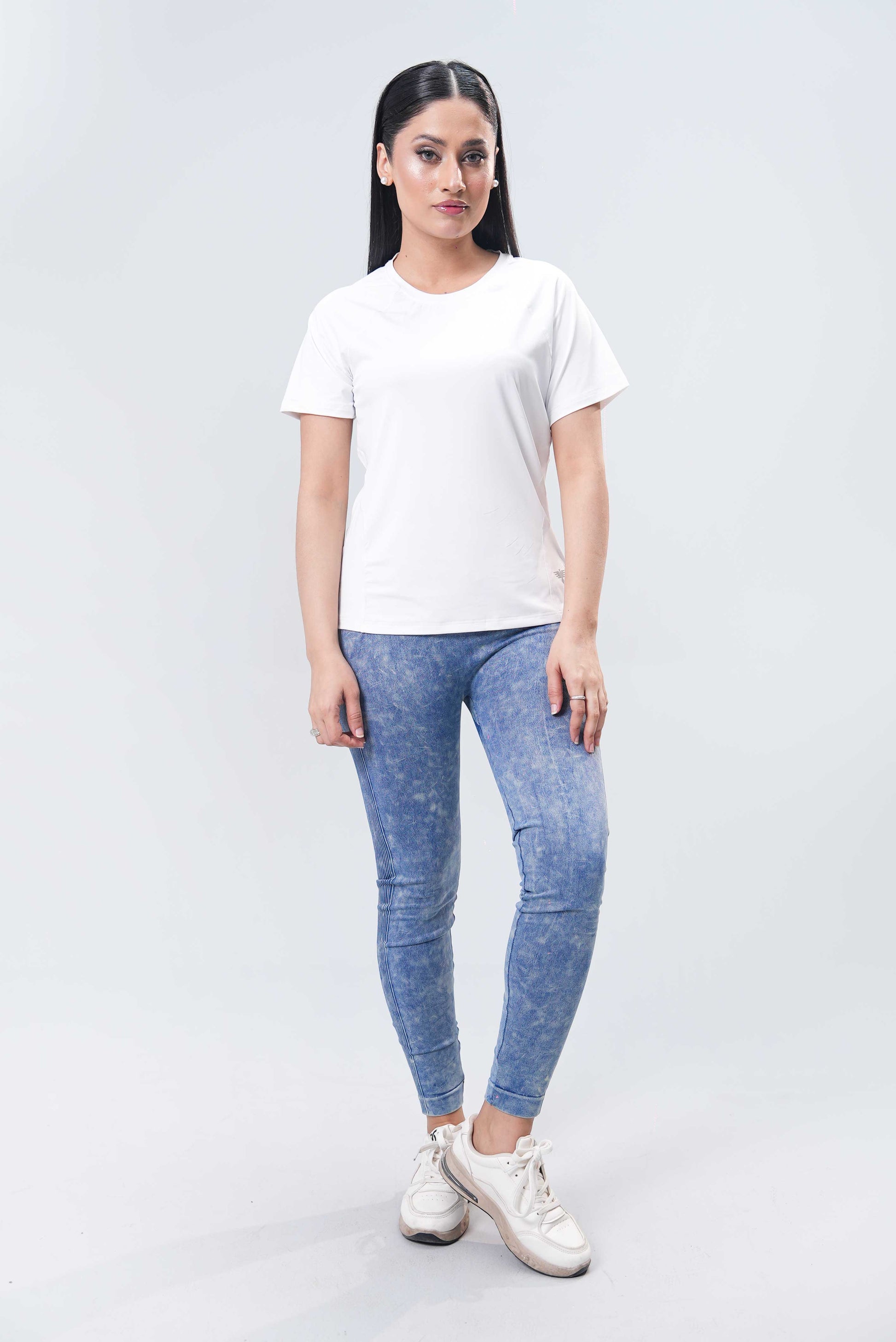 Women’s Tie & Dye Cold Wool Leggings – Vintage Blue