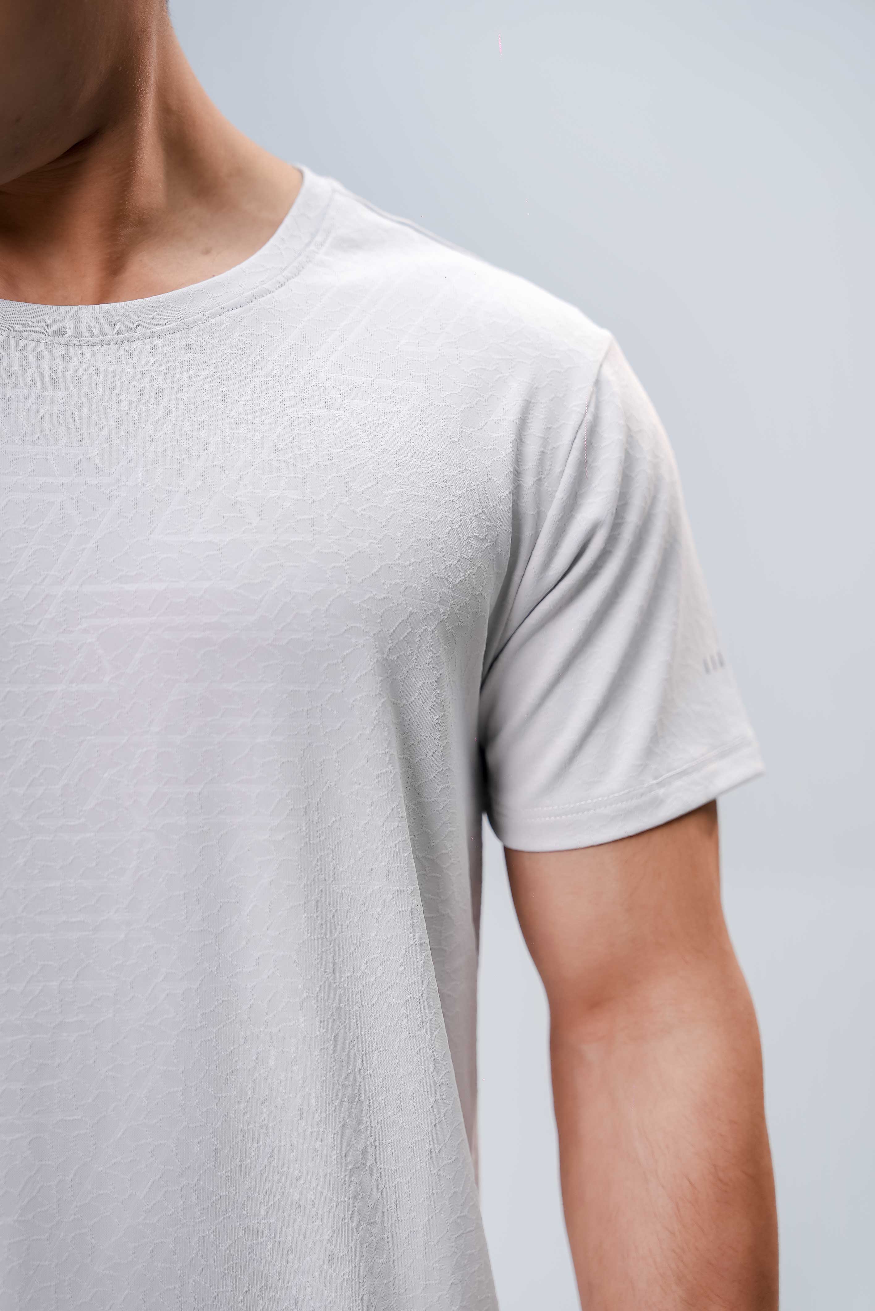 Men’s Gym Wear Top – Silver White