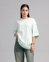 Women Boxy Fit Cotton T-Shirt - Hint of Mint