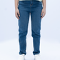 Women Mid Blue Straight Fit Denim Jeans