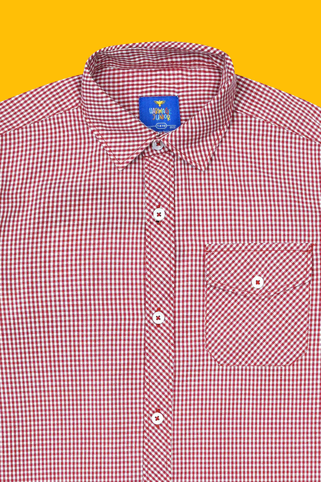 Boys’ Full Sleeves Casual Shirt - Red & White