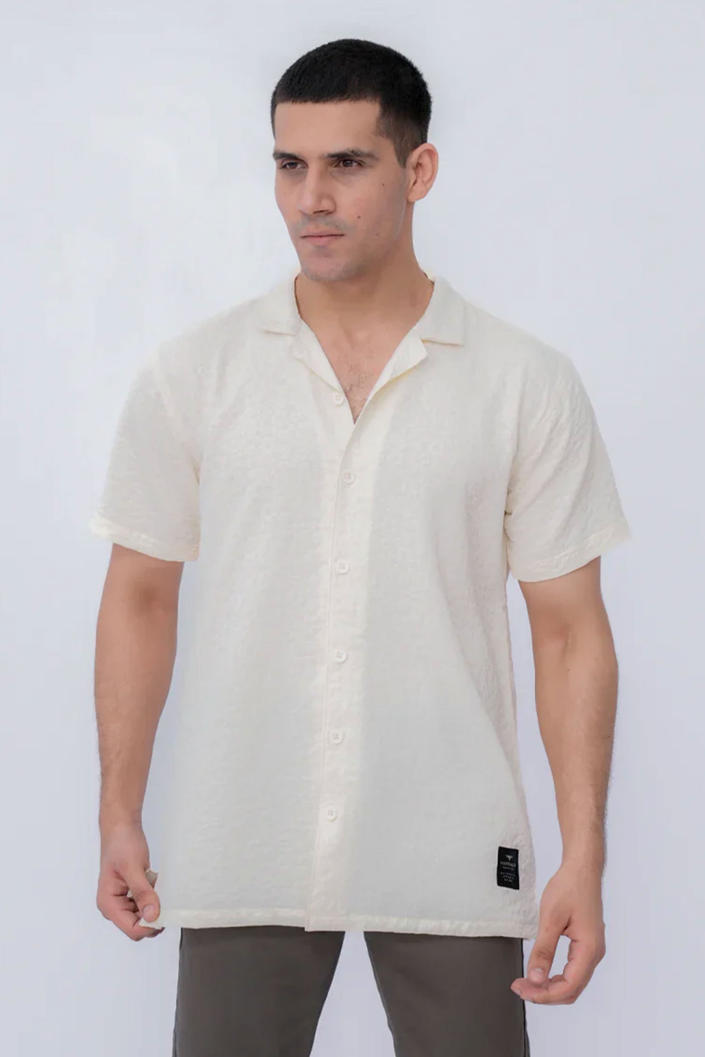 Men Casual Shirts	- Cream