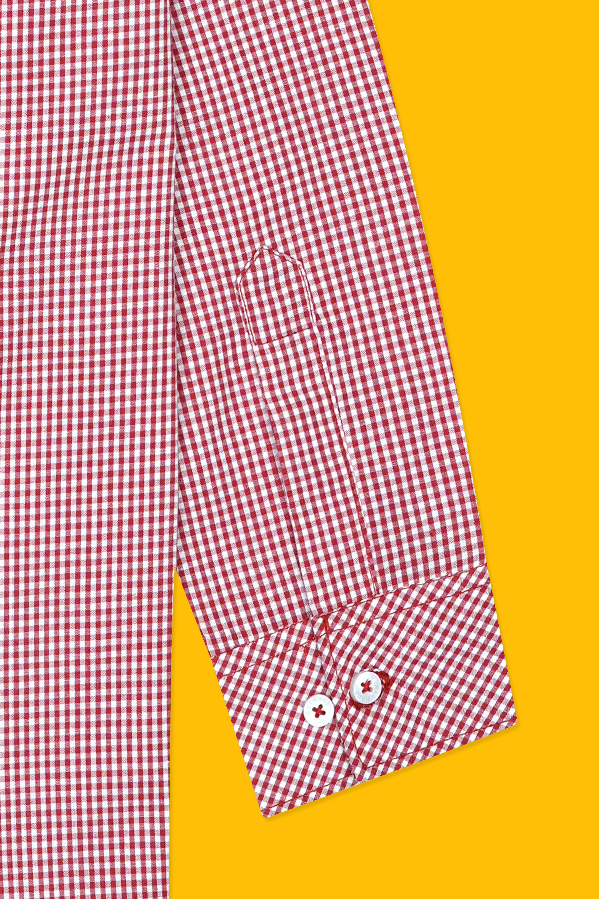 Boys’ Full Sleeves Casual Shirt - Red & White