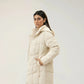 Women Puffer Parachute Jacket - Cream - Harwage