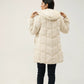 Women Puffer Parachute Jacket - Cream - Harwage