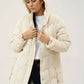 Women Puffer Parachute Jacket - Cream - Harwage