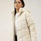 Women Puffer Parachute Jacket - Cream - Harwage