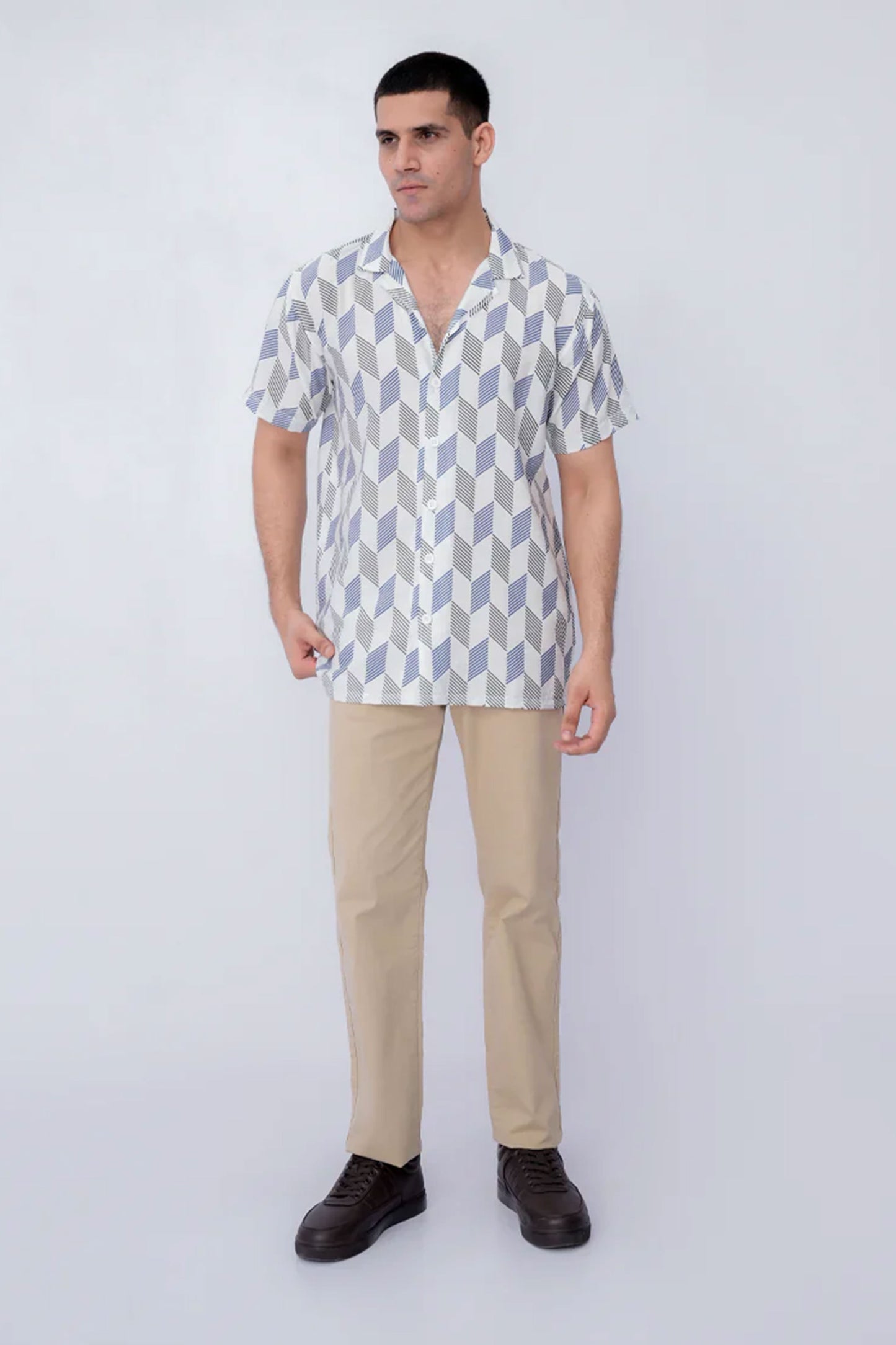 Men Casual Shirts	- White