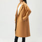 Women Winter Long Tweed Coat – Beige - Harwage