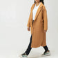 Women Winter Long Tweed Coat – Beige - Harwage