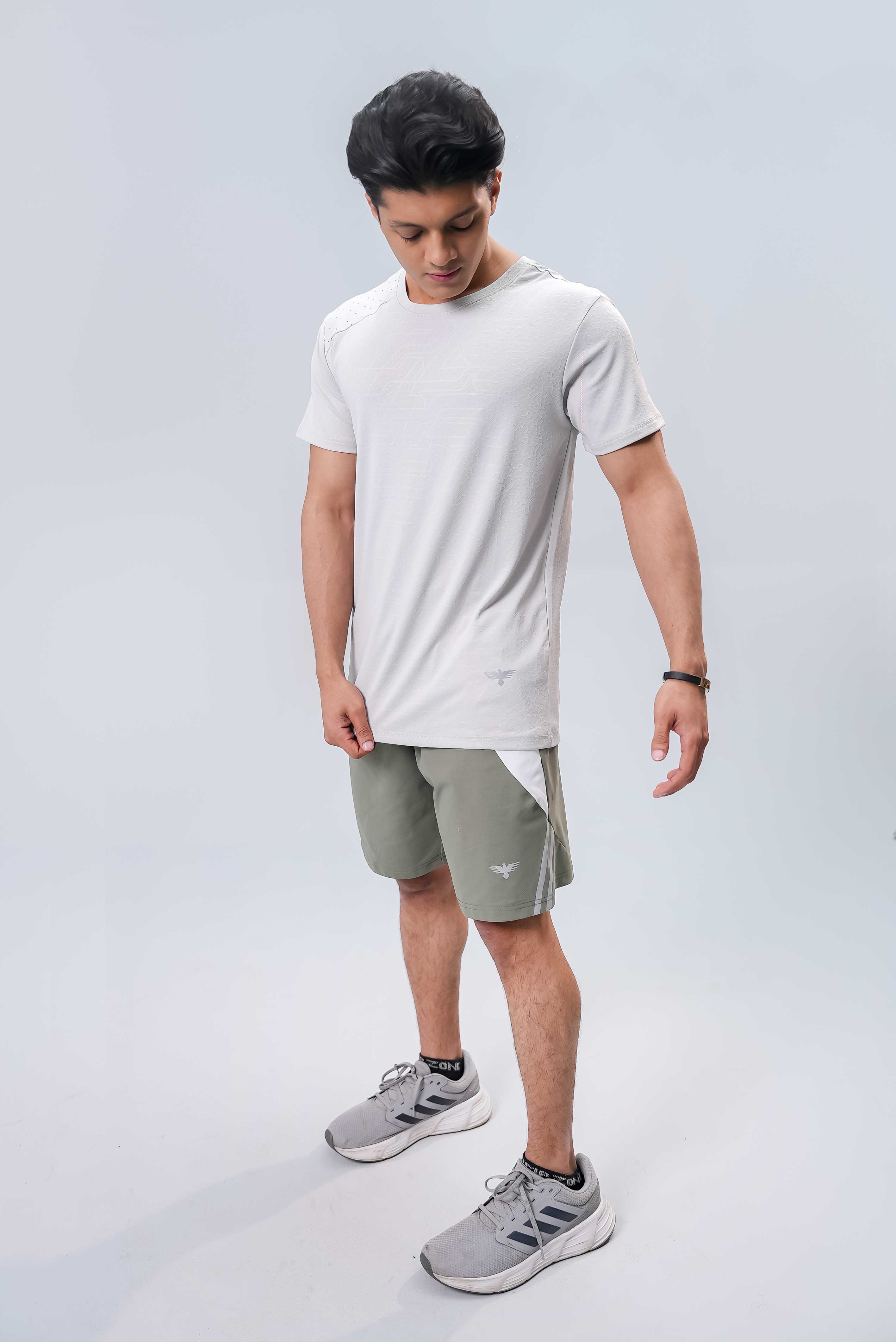 Men’s Gym Wear Top – Silver White