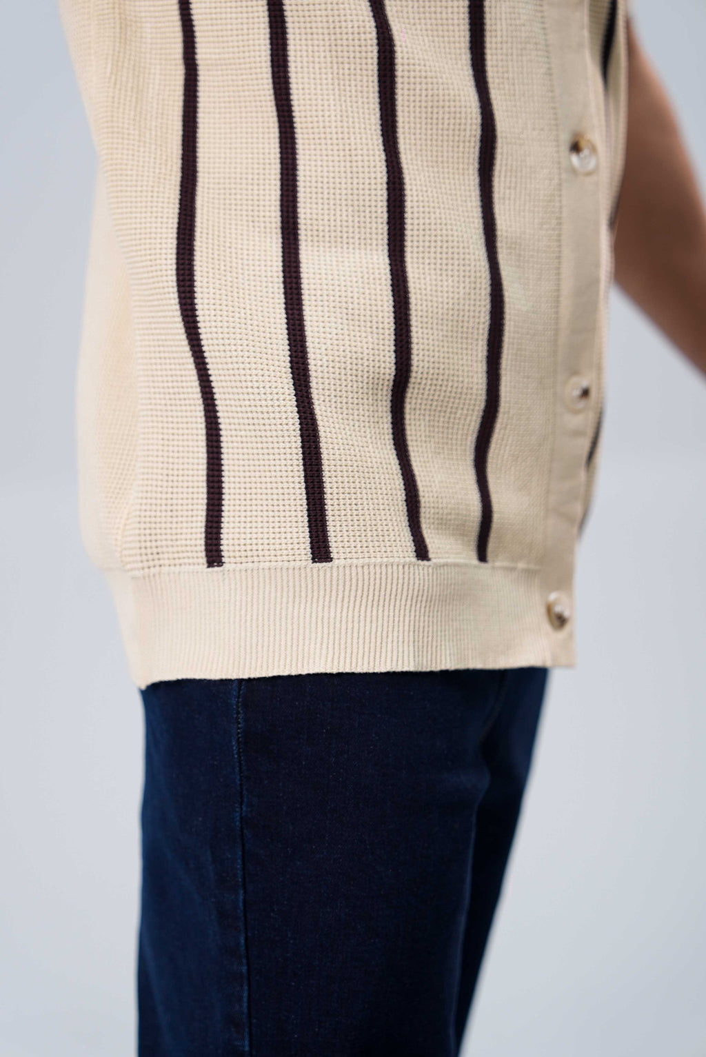 Men’s Button Down Polo Shirt - Beige