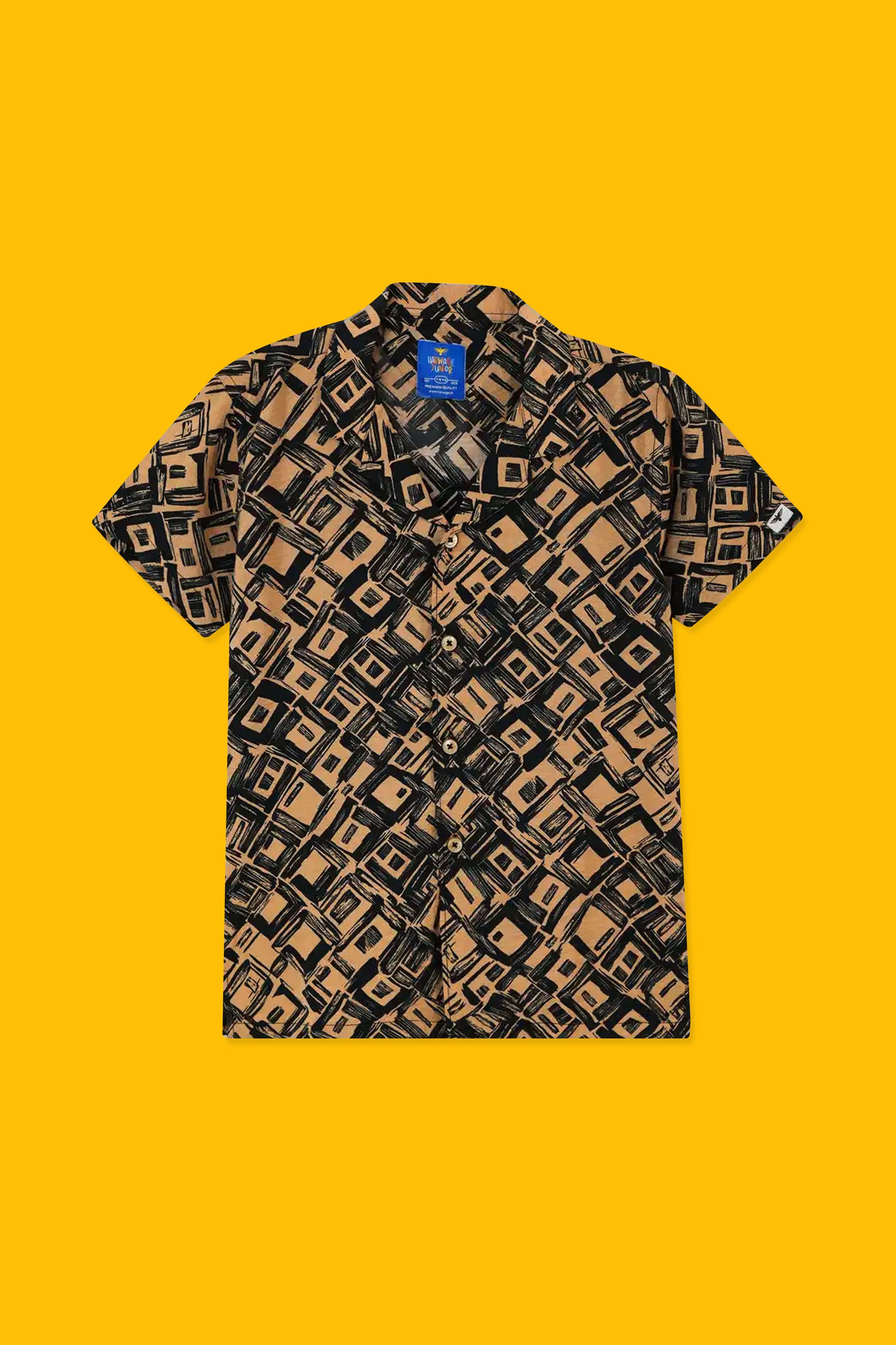 Boys' Resort Collar Casual Shirt - Black