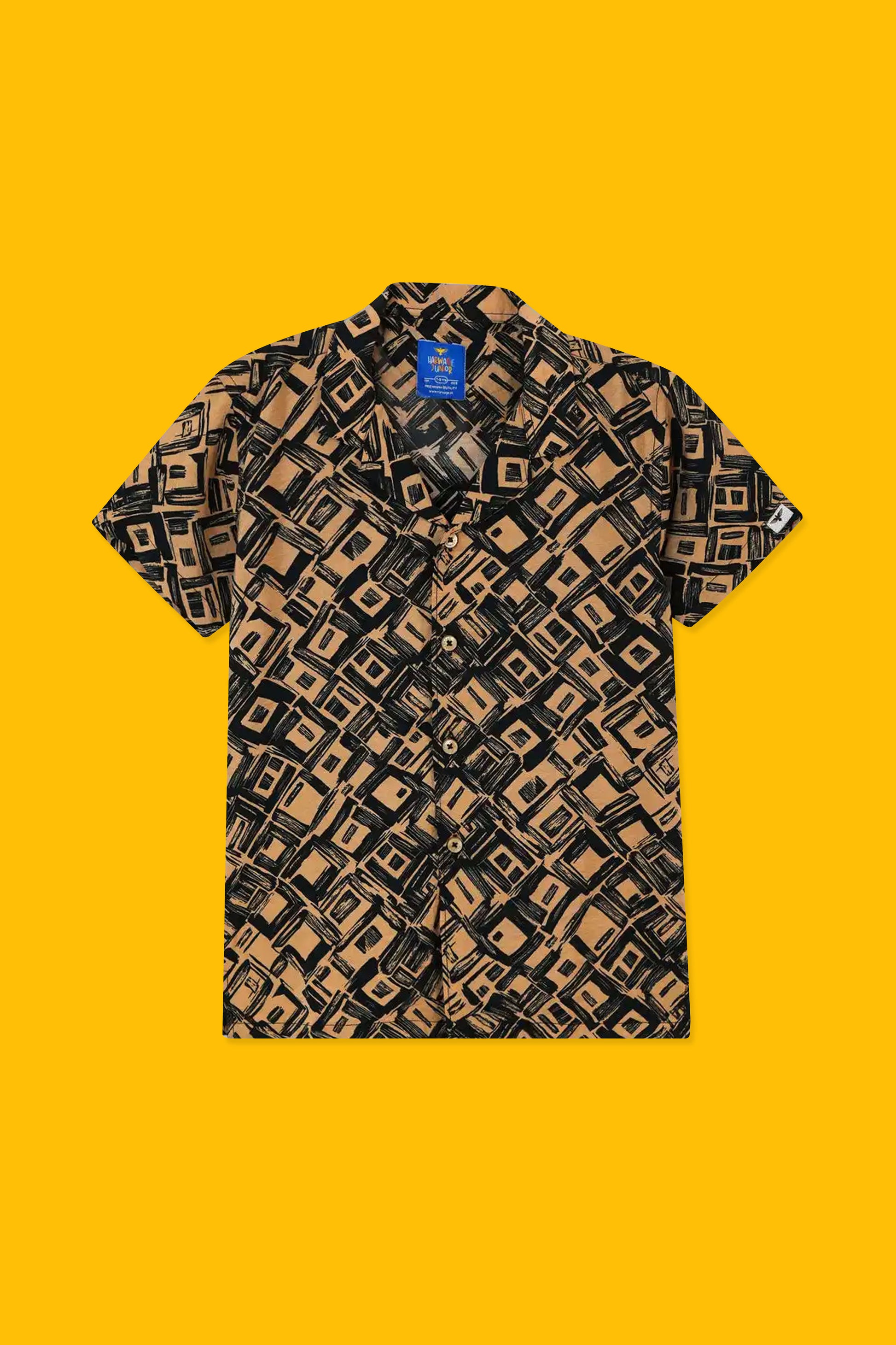 Boys' Resort Collar Casual Shirt - Black