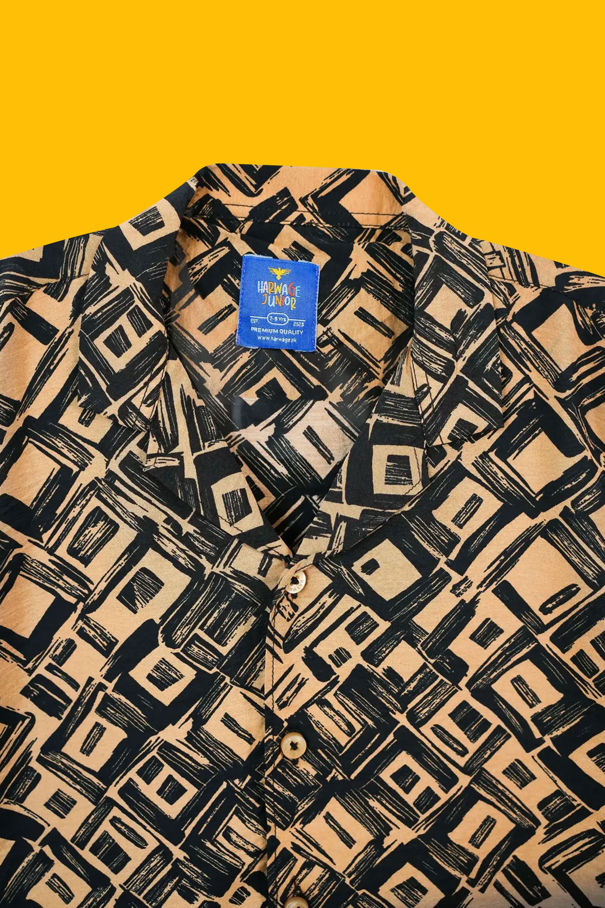 Boys' Resort Collar Casual Shirt - Black