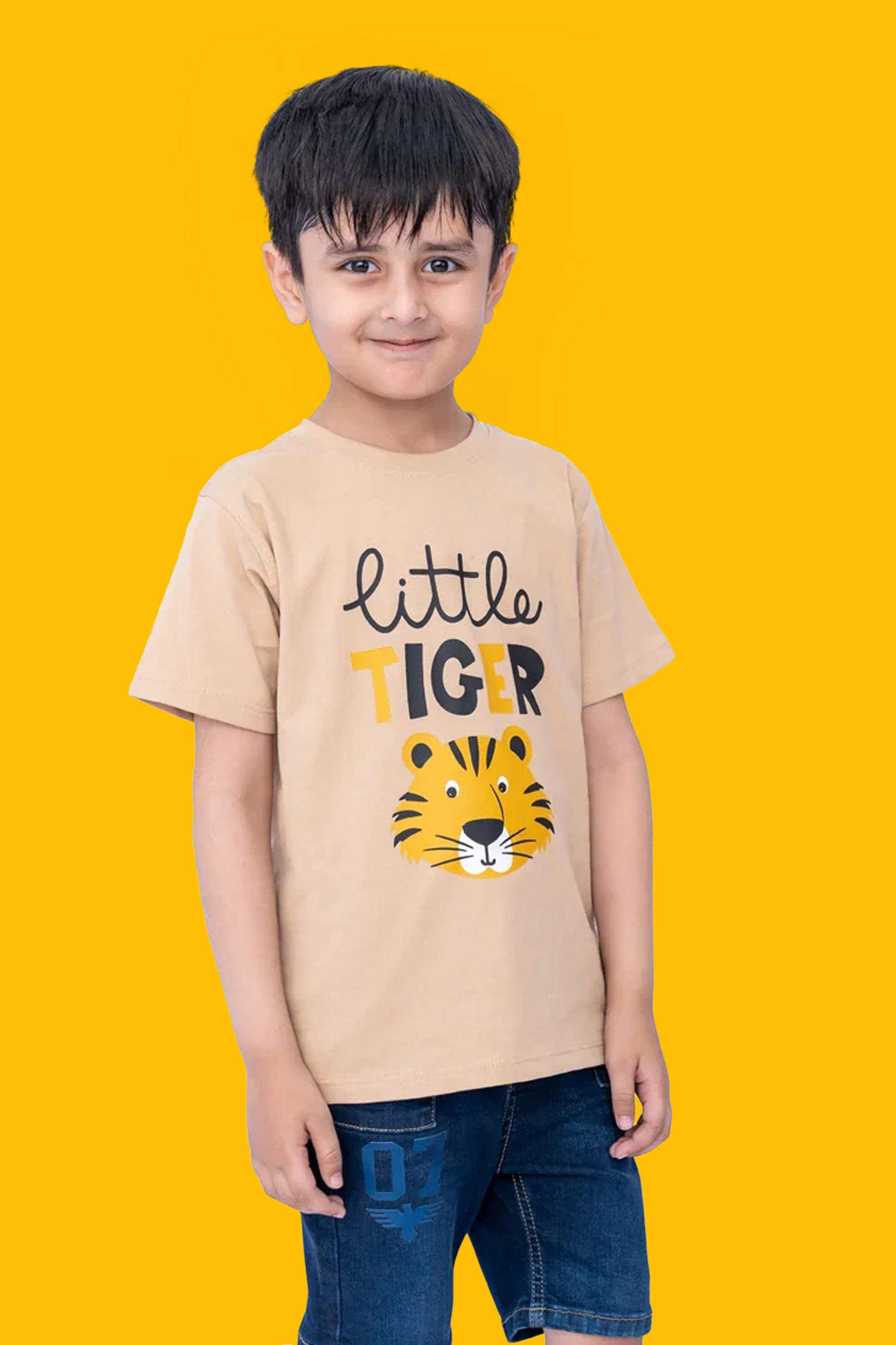 Little Boys Graphic Tee – Almond Buff