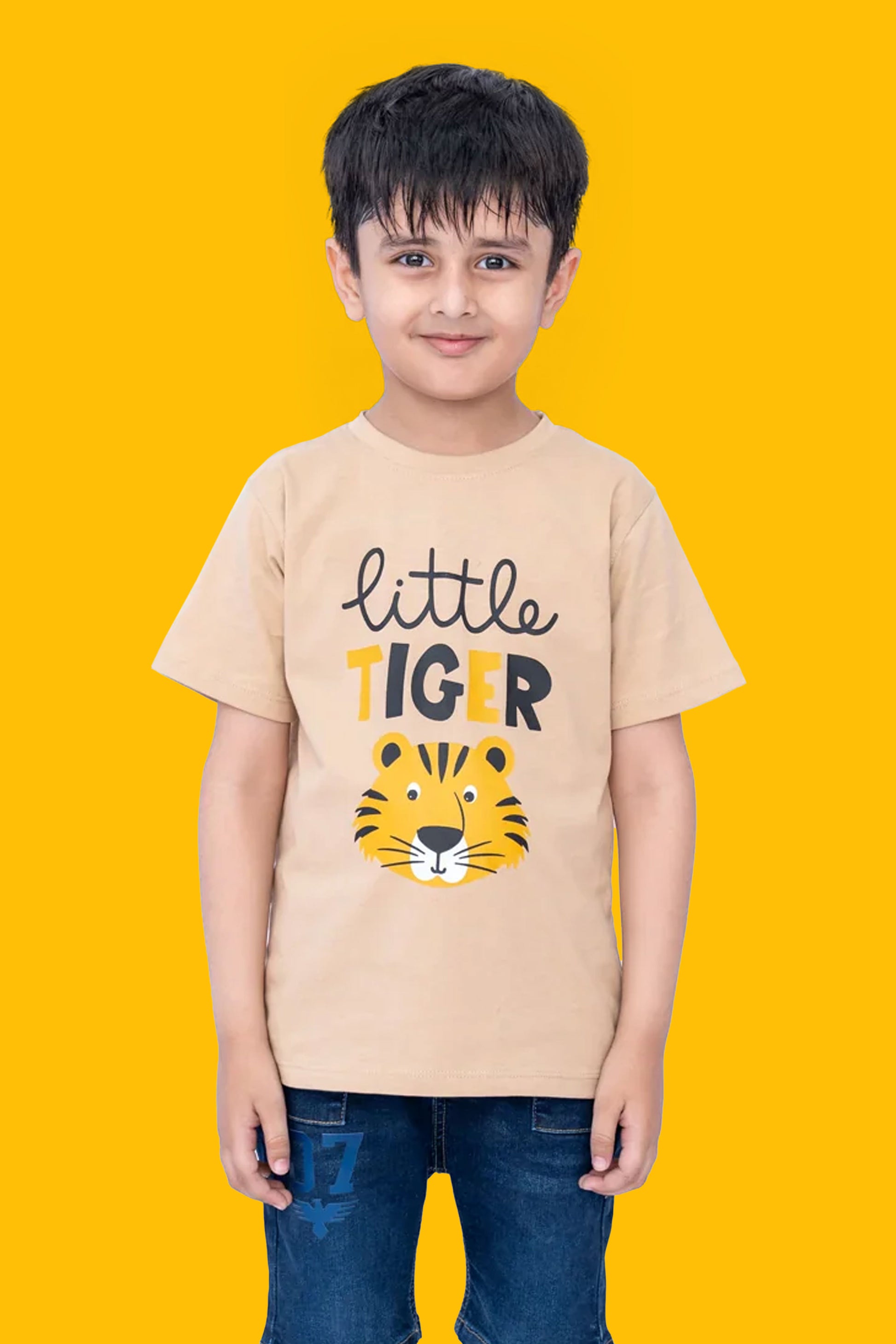 Little Boys Graphic Tee – Almond Buff