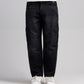 Men Loose Fit Cargo Denim Jeans - Charcoal